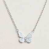 Luminous Butterfly Necklace - Ice Blue