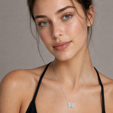 Luminous Butterfly Necklace - Ice Blue