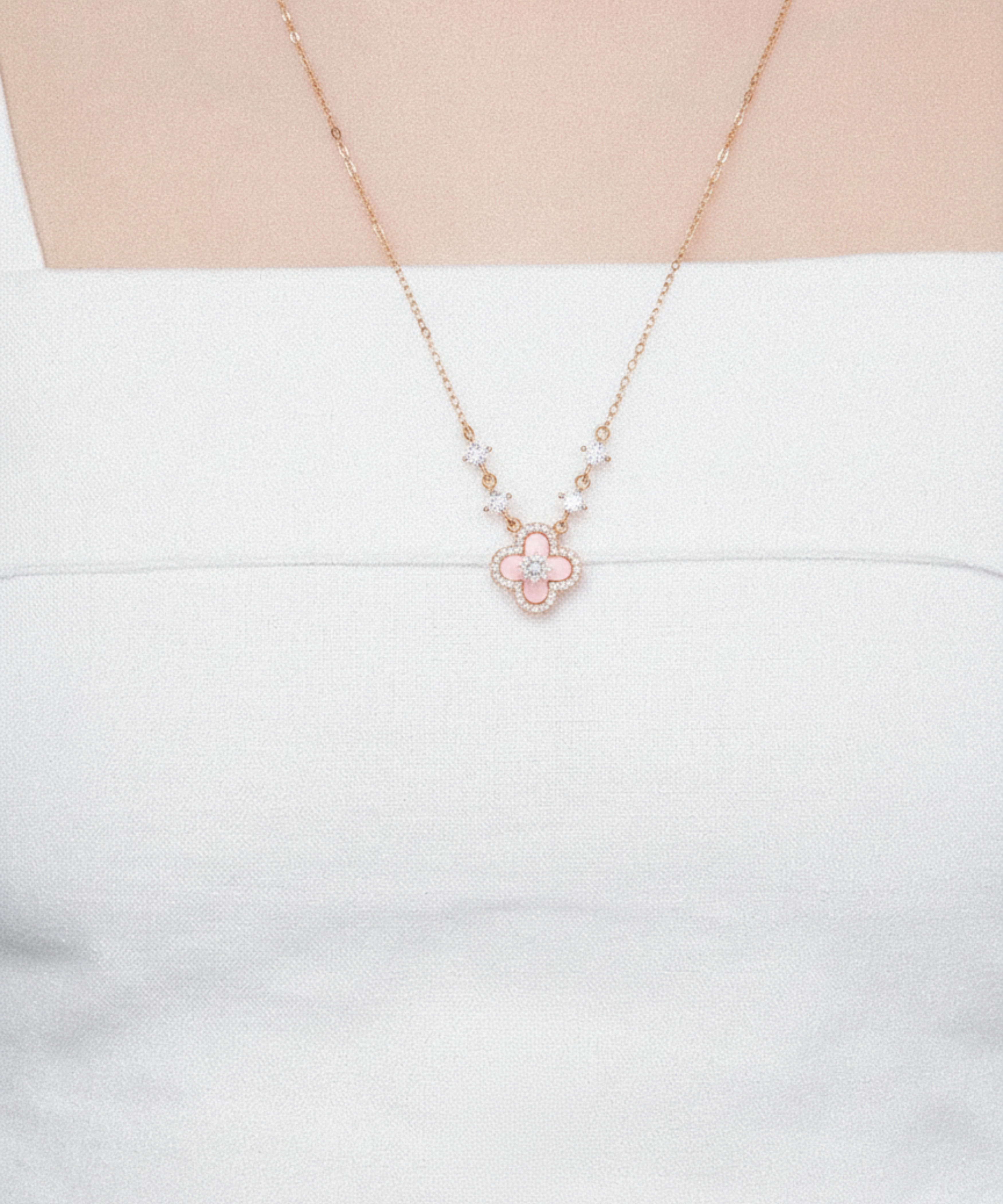 Clover Charm Necklace – Rose Gold